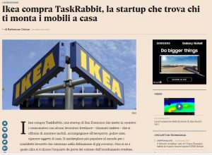 Ikea acquista TaskRabbit per offrire maggiori servizi ai suoi cleinti